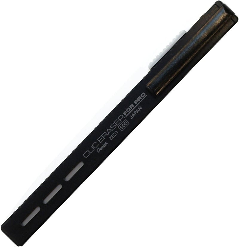 Pentel ZE31-A Rectangle Holder Eraser, Click Eraser, Product Size: 0.5 x 0.3 x 4.8 inches (14 x 8 x 122 mm), 0.3 oz (9 g), Black - Image 2